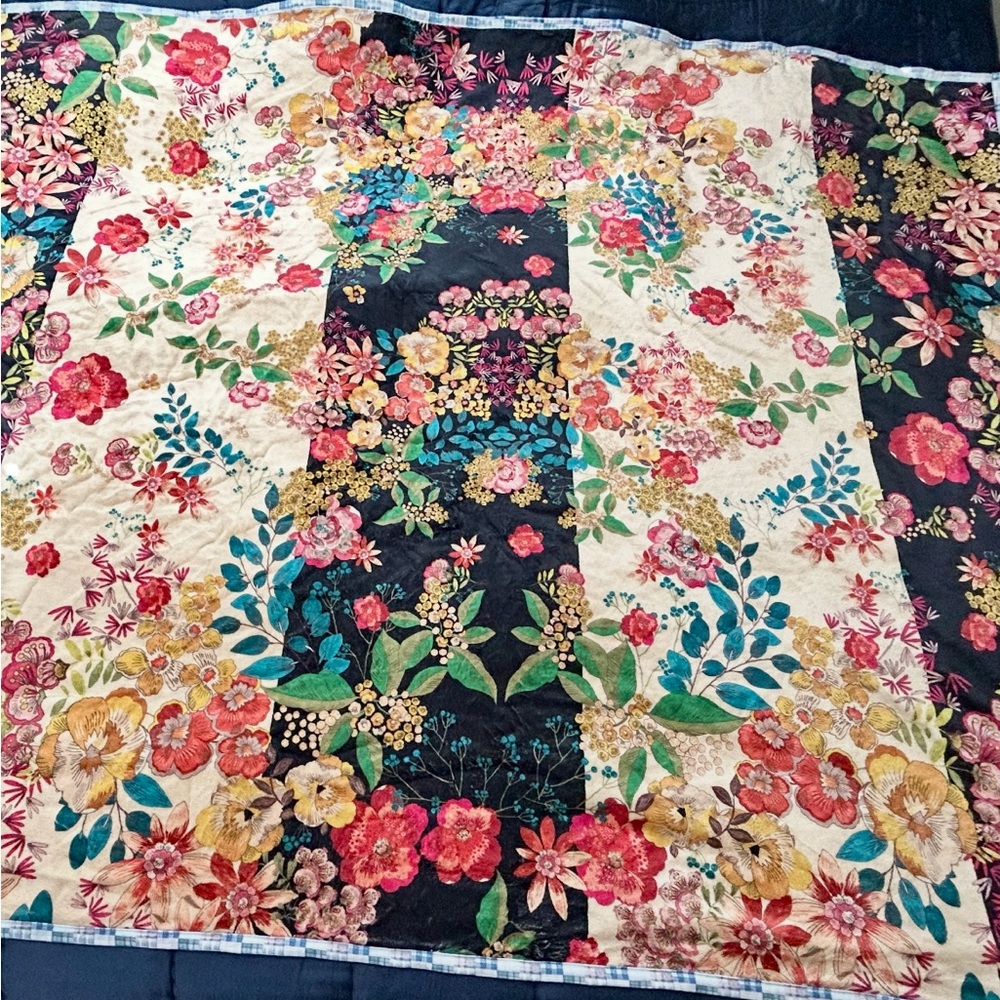 Johnny Was Blanket, colorful, reversible with pouch, NWT